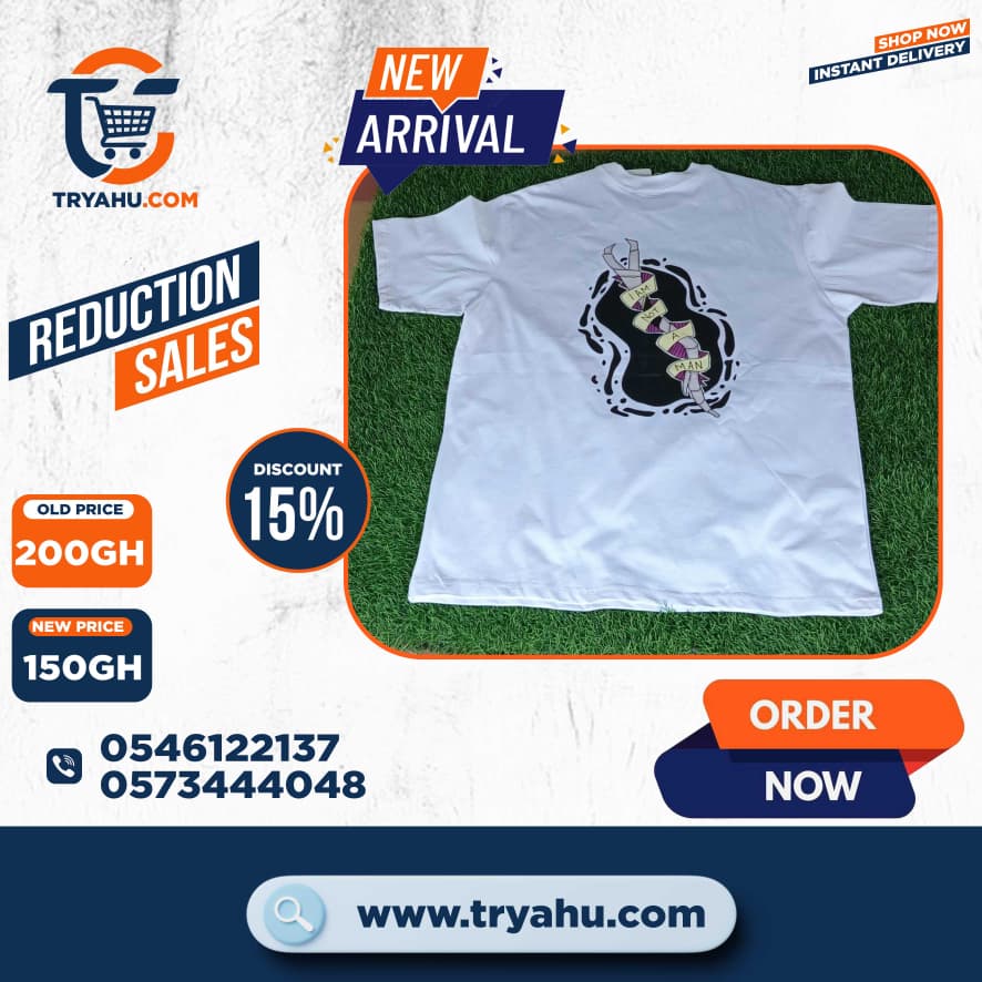 Buy Heavy 100% Cotton T-Shirts for Men | Premium Quality | Tryahu Ghana